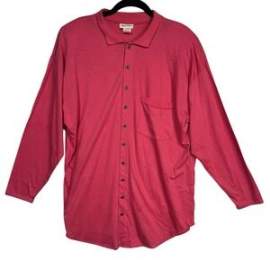Hunt Club Vintage Y2K Red Long Sleeve Tunic Button Up Shirt Women's Size‎ Large